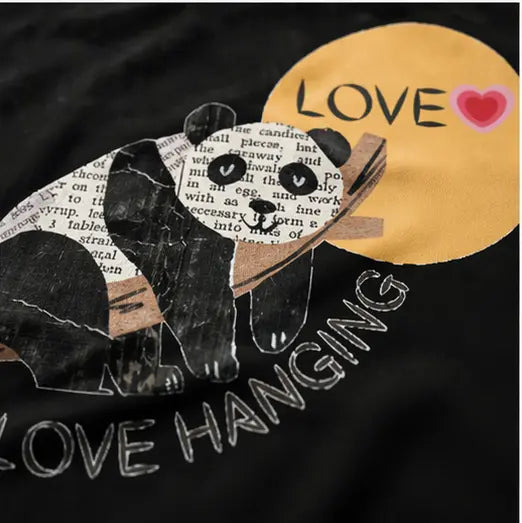 Unisex Stylish Printed T-shirt (Cute Panda Love) Cute Panda T-shirt Pookie Trendyus