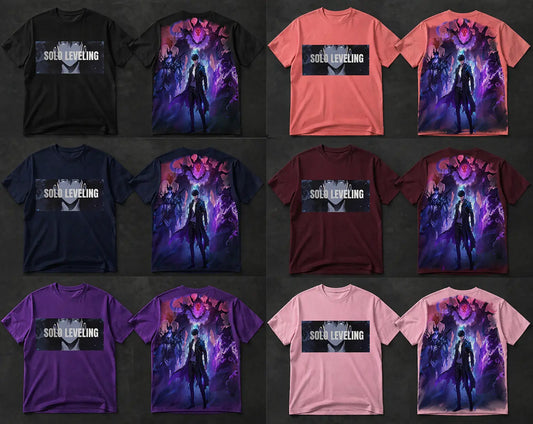 Unisex Printed Oversized Trendy Aesthetic T-Shirt (Solo leveling) Sung Jinwoo Graphic T-shirtg Arise) Trendyus