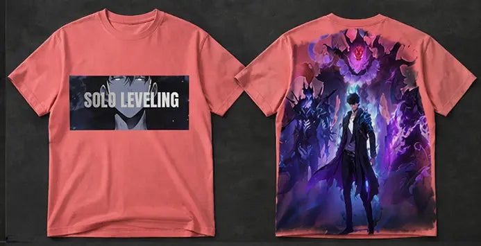 Unisex Printed Oversized Trendy Aesthetic T-Shirt (Solo leveling) Sung Jinwoo Graphic T-shirtg Arise) Trendyus