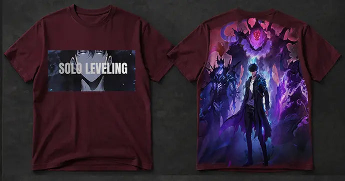 Unisex Printed Oversized Trendy Aesthetic T-Shirt (Solo leveling) Sung Jinwoo Graphic T-shirtg Arise) Trendyus