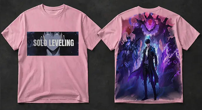 Unisex Printed Oversized Trendy Aesthetic T-Shirt (Solo leveling) Sung Jinwoo Graphic T-shirtg Arise) Trendyus