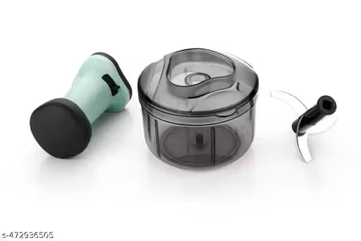 Quick & Easy Square 6 Blade Push Chopper Push N Chop Hand Press Vegetable Chopper with Easy Push and Close - 1000 Ml